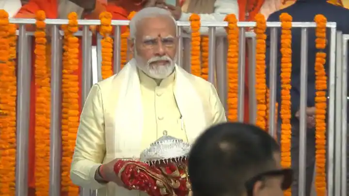 PM Modi Attends Ayodhya’s Pran Pratishtha Ceremony; First Images