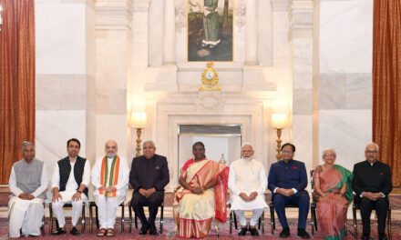 Presenting Bharat Ratna by the President of India.