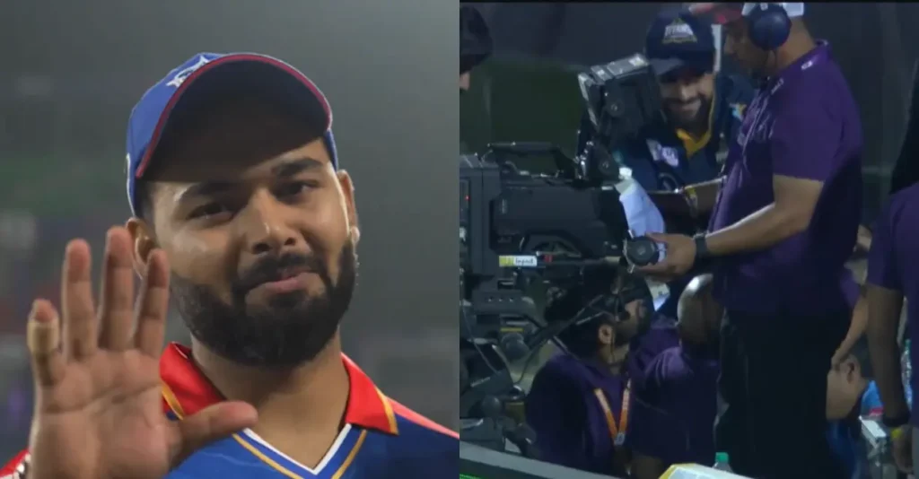 "I apologize, Debasish Bhai," Rishabh Pant says to the cameraman following the DC vs. GT IPL 2024 match.