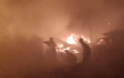 UP News: Huge Fire Engulfs Junkyard in Khoda Colony, Ghaziabad, With Firefighting Operations On