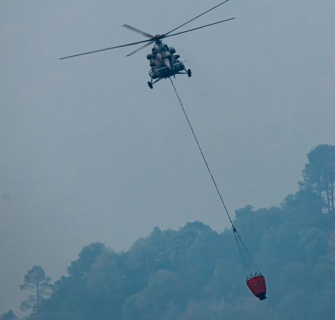 Uttarakhand: An IAF helicopter is dispatched to put out an Almora forest fire