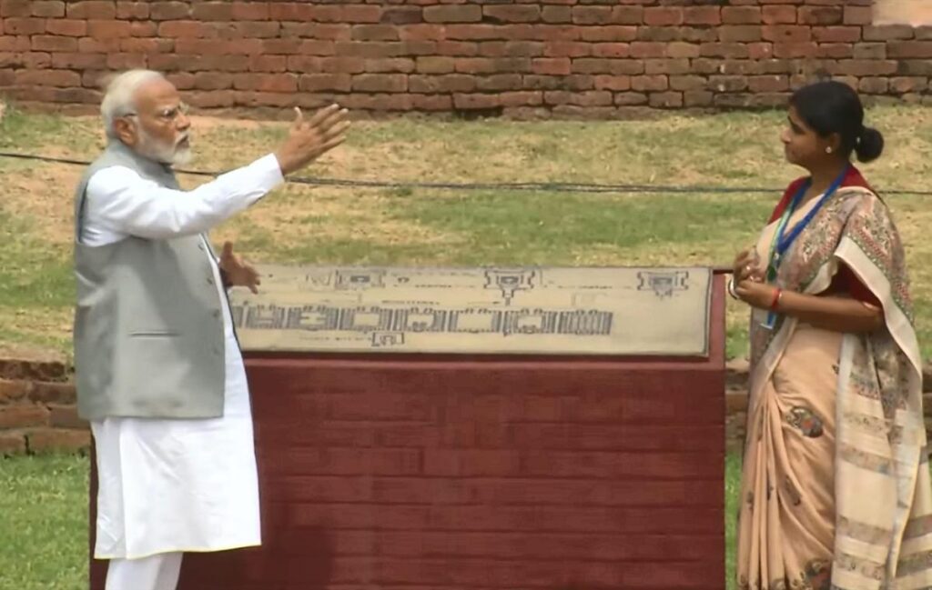 PM travels to Bihar to visit the Nalanda Ruins