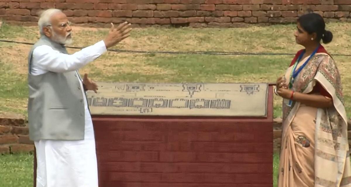 PM travels to Bihar to visit the Nalanda Ruins