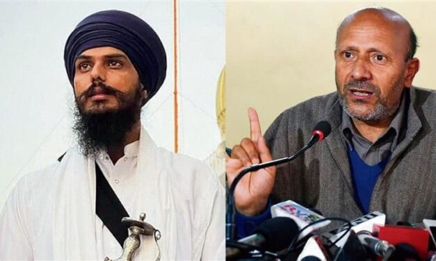 Amritpal Singh of Khadoor Sahib and Engineer Rashid of Baramulla, who are both on parole, take their oath to serve as Lok Sabha Members.