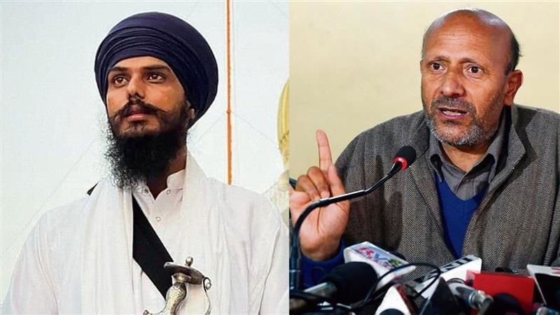 Amritpal Singh of Khadoor Sahib and Engineer Rashid of Baramulla, who are both on parole, take their oath to serve as Lok Sabha Members.