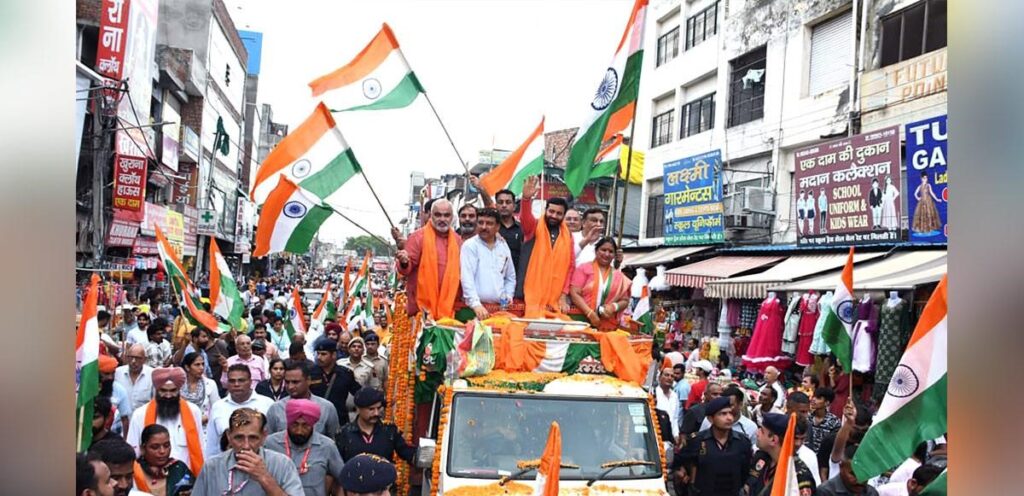 Tiranga Yatra held in Karnal’; citizens along with Chief Minister holds the National Flag