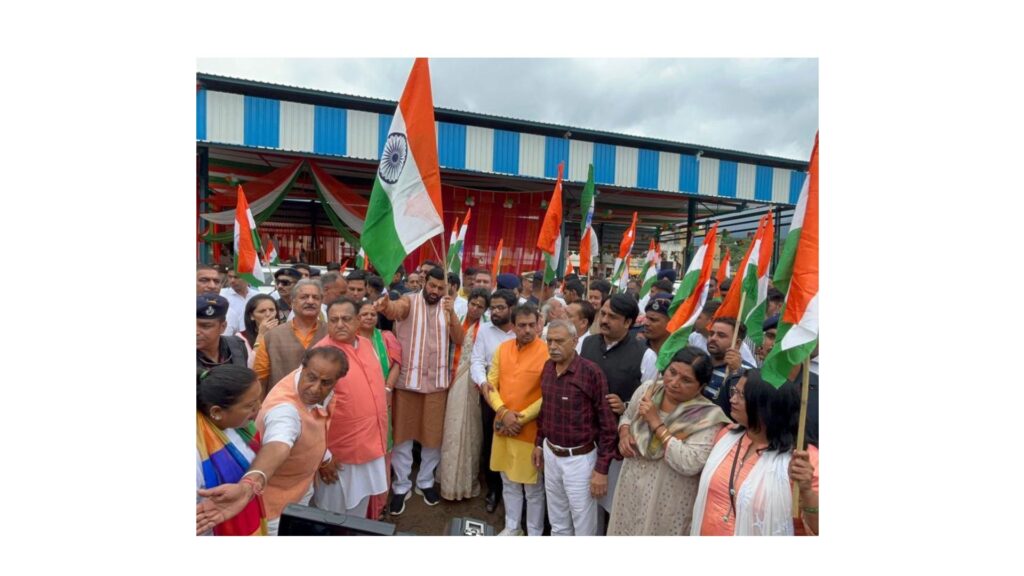 Nayab Singh Saini flagged off the Tiranga Yatra from Kalka Mandi