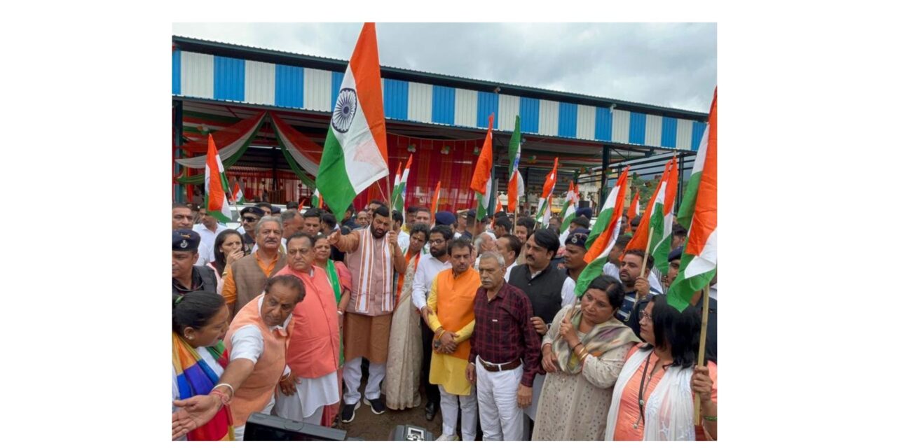 Nayab Singh Saini flagged off the Tiranga Yatra from Kalka Mandi