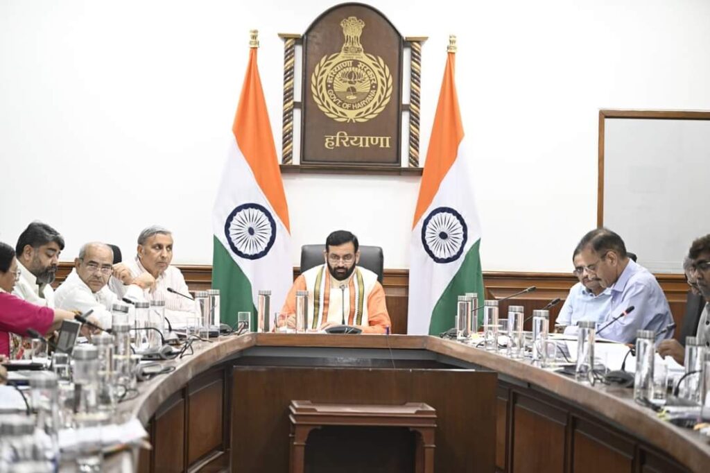 Haryana Chief Minister, Sh. Nayab Singh while chairing