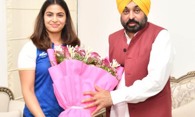 Olympic medal winner Manu Bhaker calls on CM Bhagwant Mann