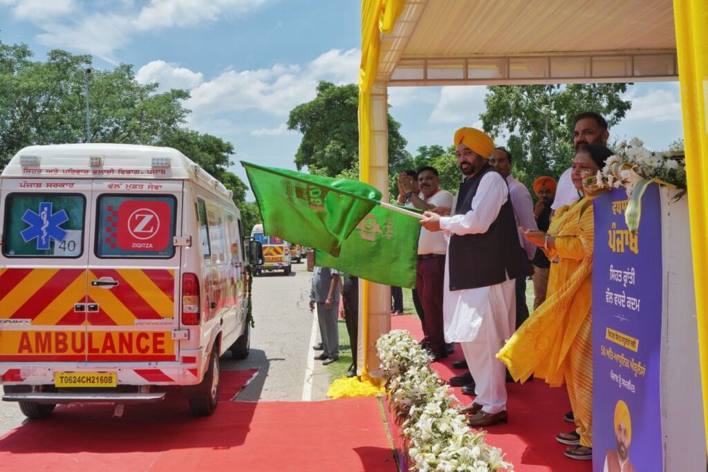 CM Bhagwant Singh Mann Flags Off 58 Advanced Ambulances