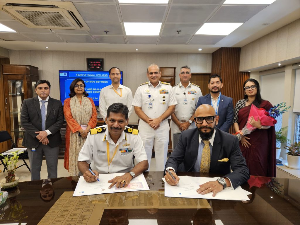 INDIAN NAVY SIGNS MoU WITH BAJAJ ALLIANZ LIFE INSURANCE FOR PROVIDING INSURANCE TO NAVAL CIVILIANS