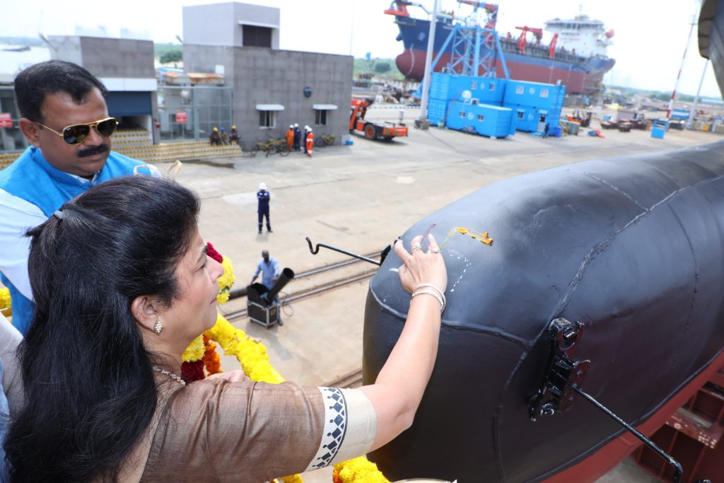 LAUNCH OF ‘ABHAY’, SEVENTH SHIP OF ASW SWC (GRSE) PROJECTBharat