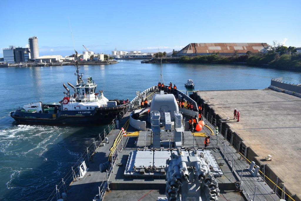 INS TALWAR ARRIVES AT LA RÉUNION, FRANCE