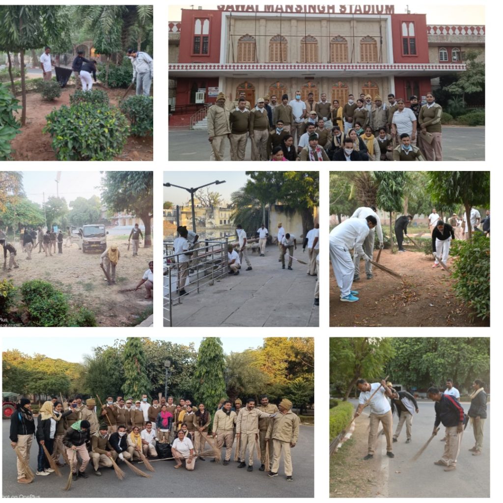 RAJASTHAN NEWS : Cleanliness campaign at Sawai Man Singh Stadium on the occasion of 62nd Foundation Day of Home Defense Organization