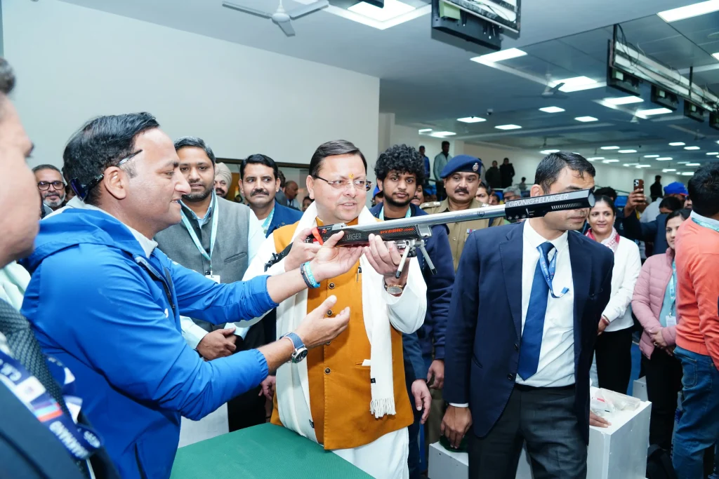 CM Pushkar Singh Dhami inspected preparations and arrangements for 38th National Games at Maharana Pratap Sports Stadium