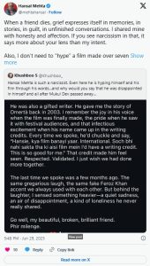 Hansal Mehta Responds to Criticism Over Tribute to Mukul Dev