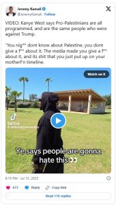 Kanye West’s Ignorant Comments on Palestine's Viral Video Spark Major Backlash