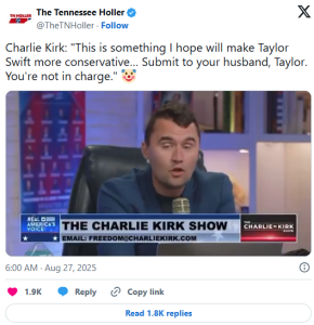 Taylor Swift Targeted: Charlie Kirk’s ‘Submit to Your Husband’ Comment Ignites Debate