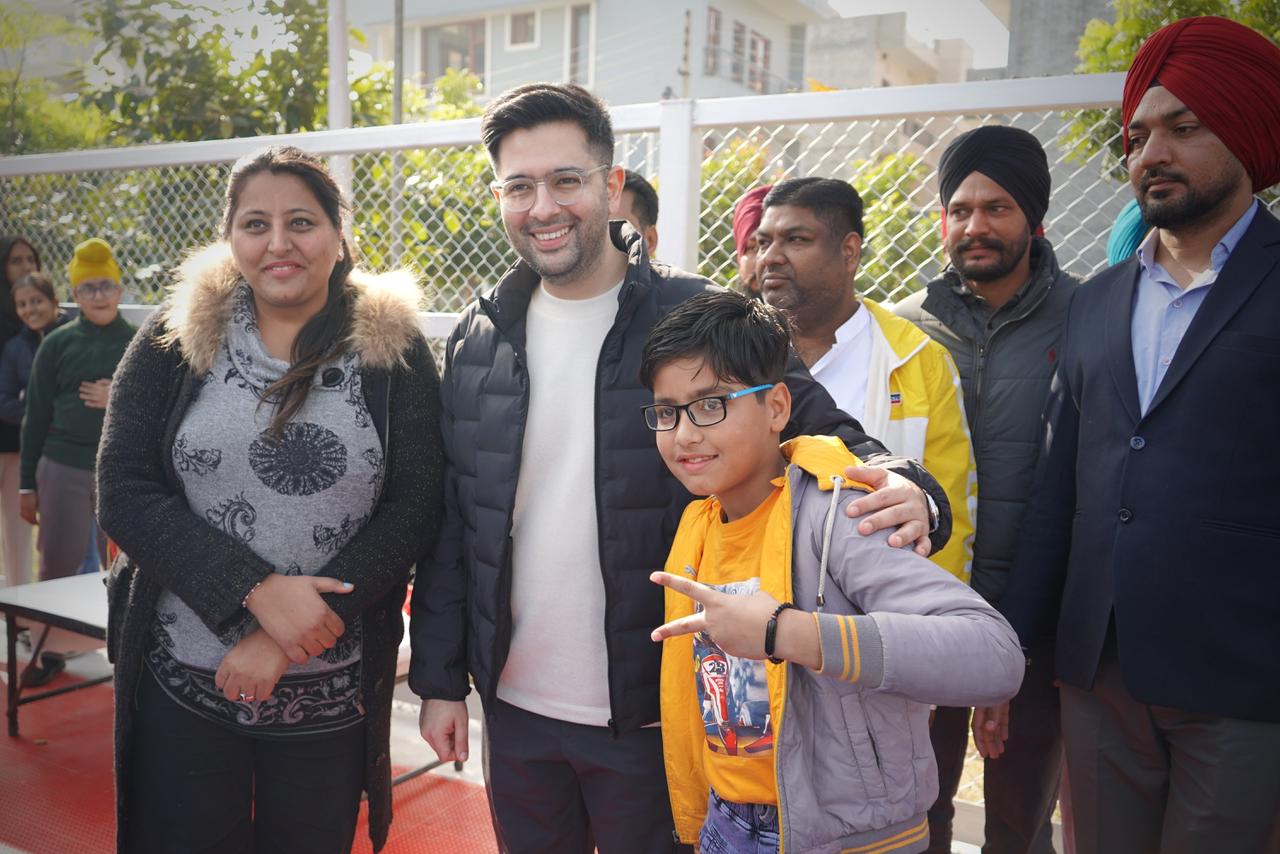 MP Raghav Chadha Inaugurates 6 Badminton Courts and 2 Volleyball Courts in Mohali Using MPLADS Funds.