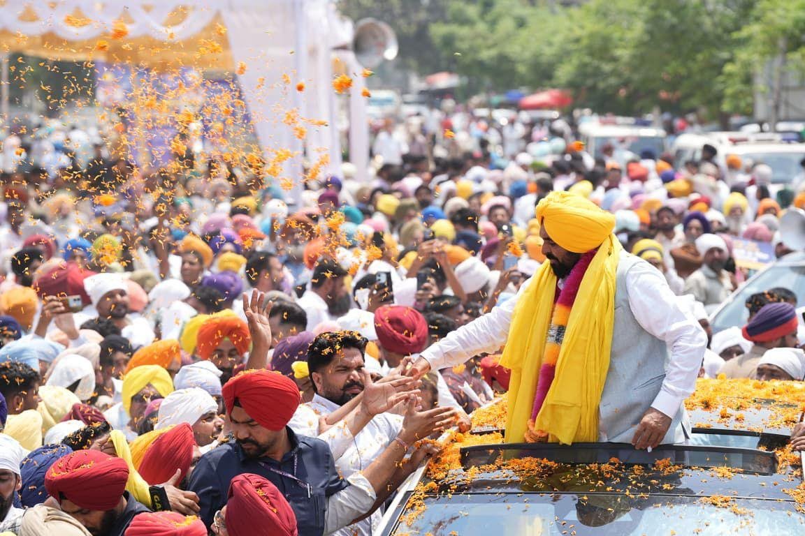 Leading 'Shukrana Yatra' in Malwa region, CM Bhagwant Singh Mann says, "BJP is branding Punjabis, who made highest sacrifices for nation, as anti-national"