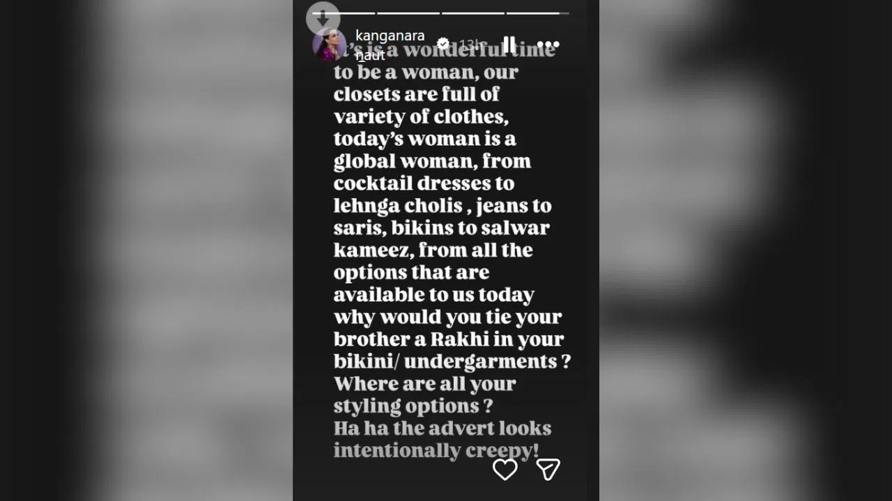 Kangana Ranaut criticises Kriti Sanon's Raksha Bandhan advertisement outfit